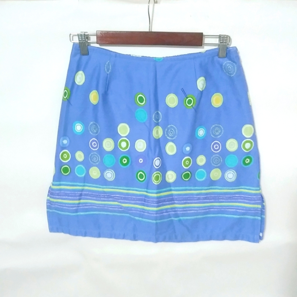 Holly Lane 8 Skort Cotton Tennis Golf Athletic in Blue Lime